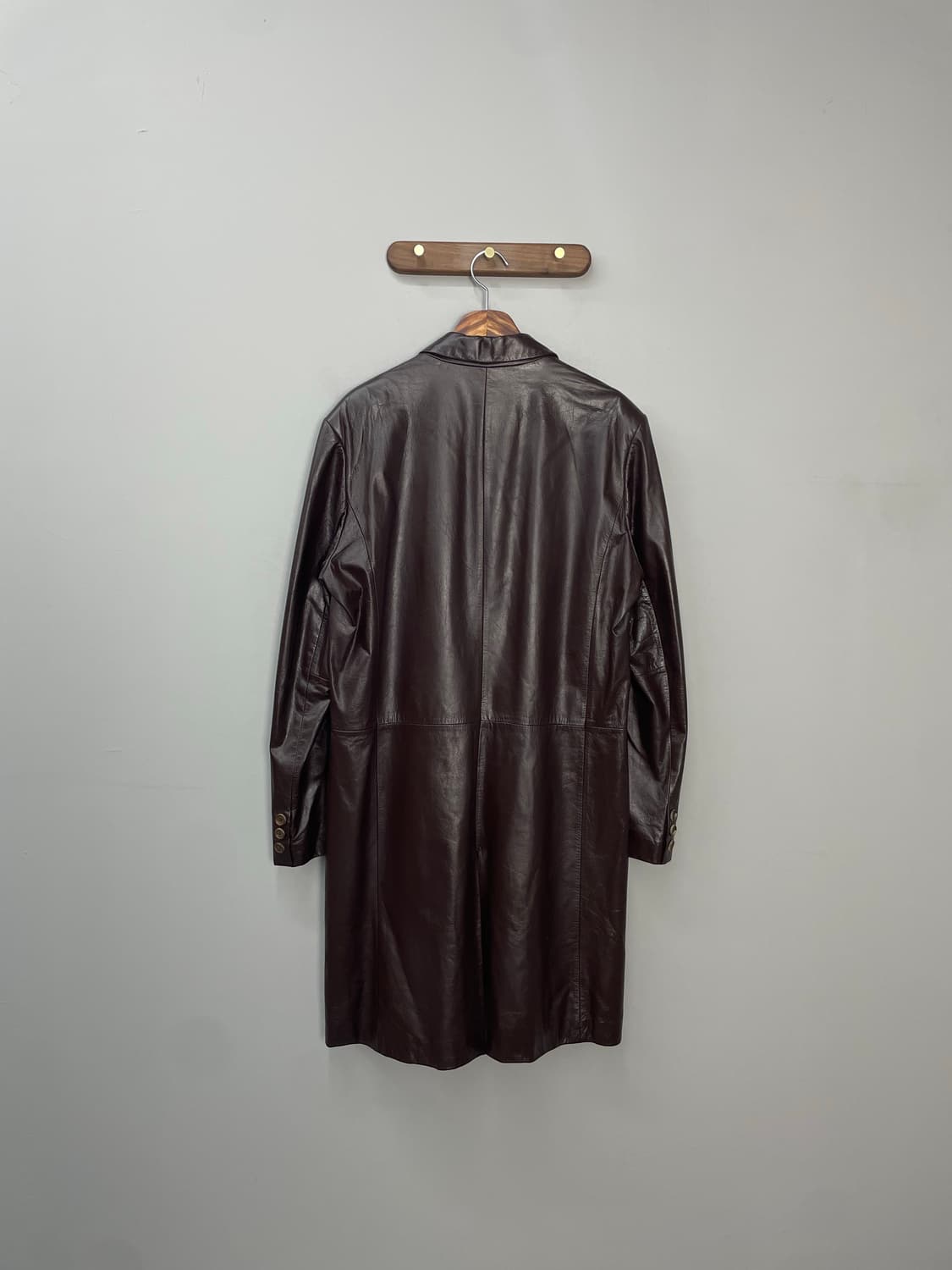 빈티지 보이런던 브라운 롱 가죽 코트 H1285 상품이미지4