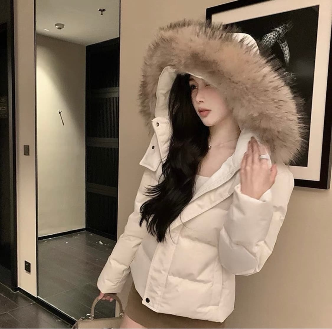 예쁜 화이트 숏패딩 상품이미지1