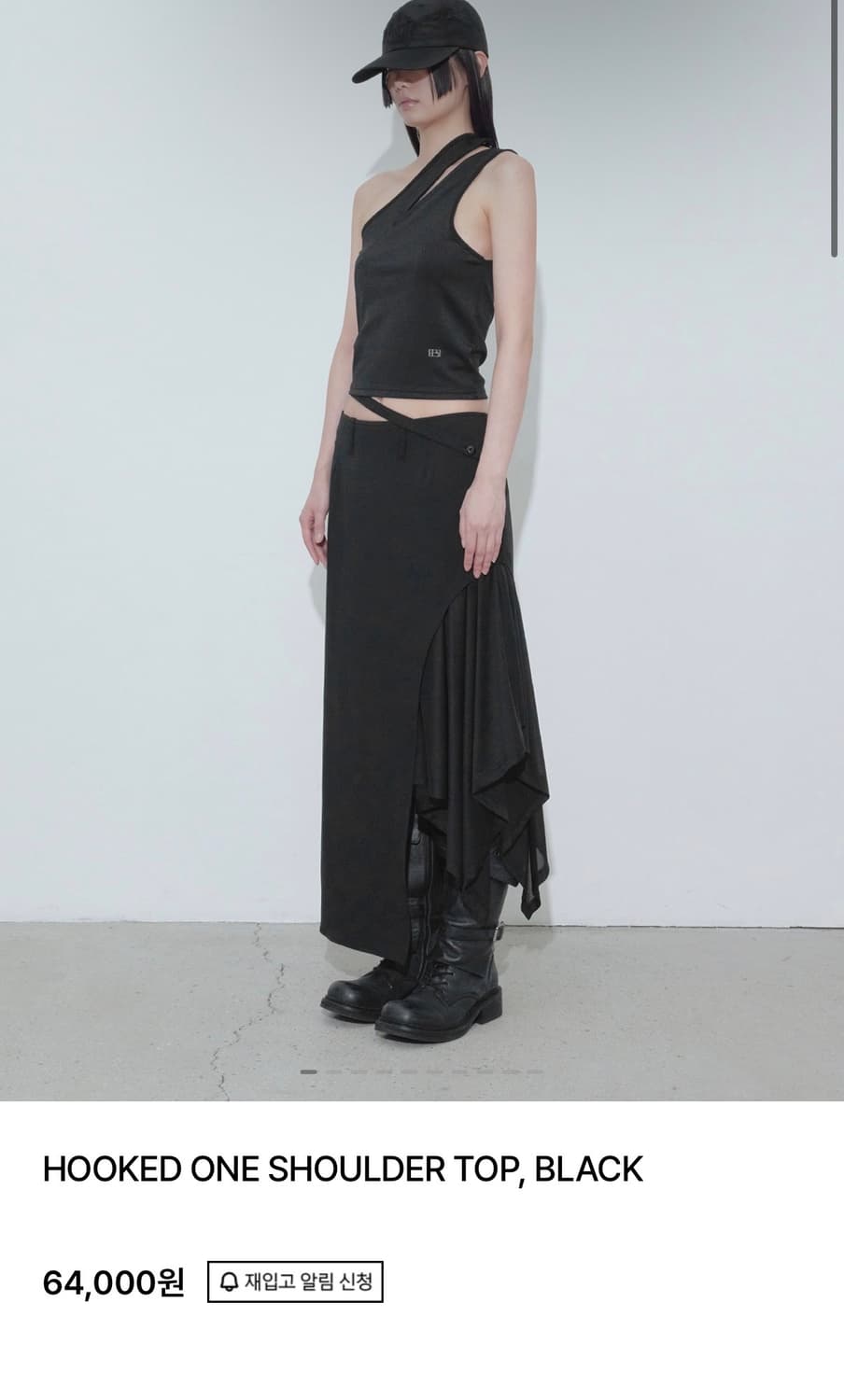 보헤미안서울 HOOKED ONE SHOULDER TOP, BLACK 상품이미지1