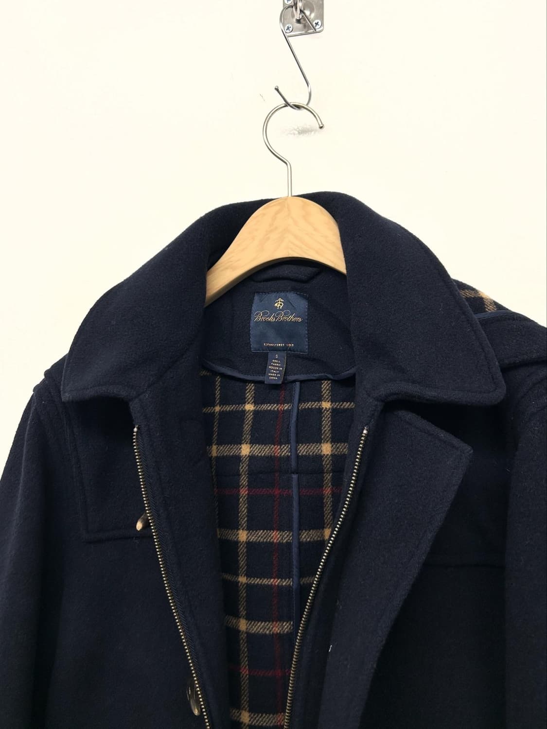 브룩스브라더스 네이비 울 더플코트 상품이미지2