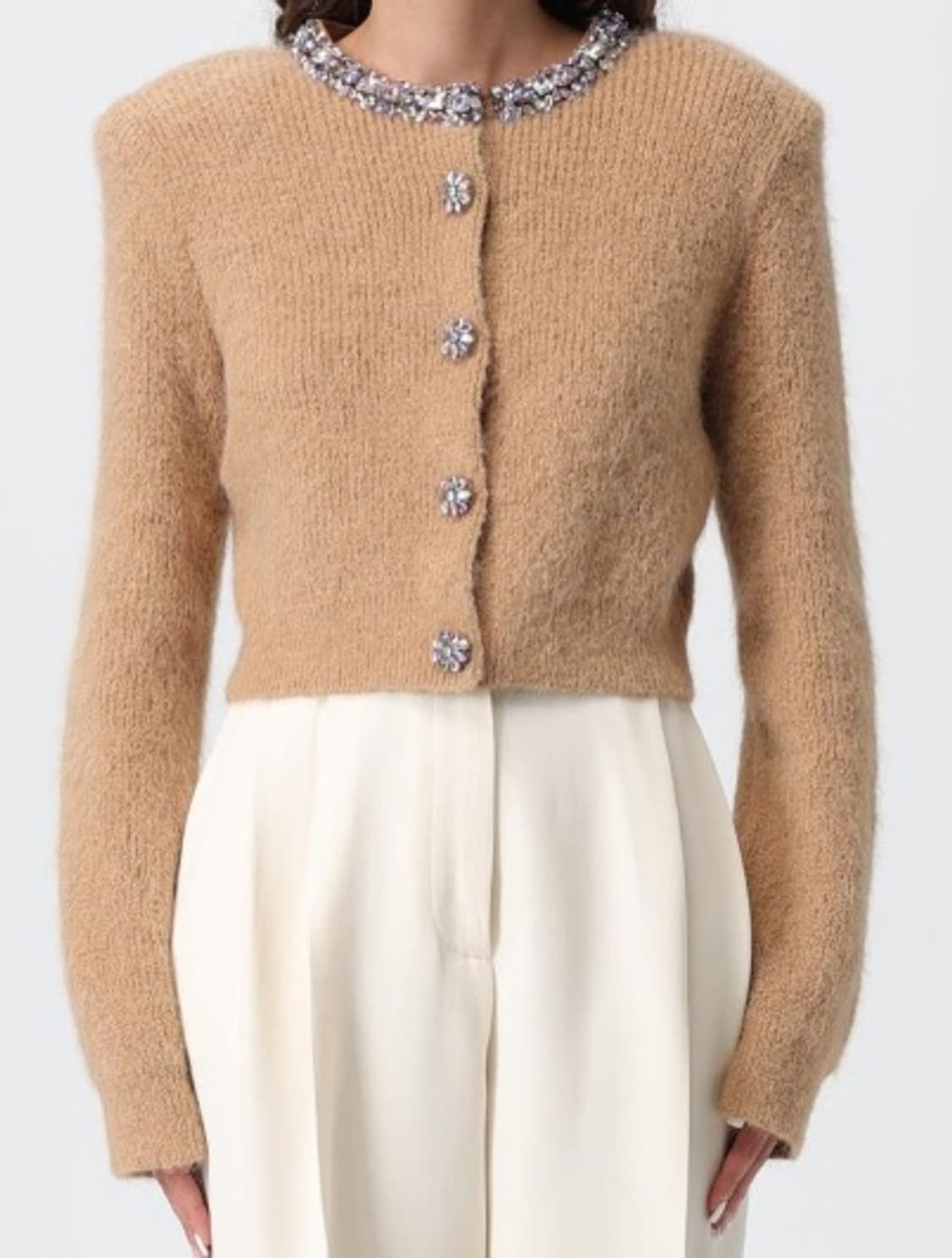 self-portrait(셀프포트레이트) 브라운 장식 트리밍 가디건 상품이미지7