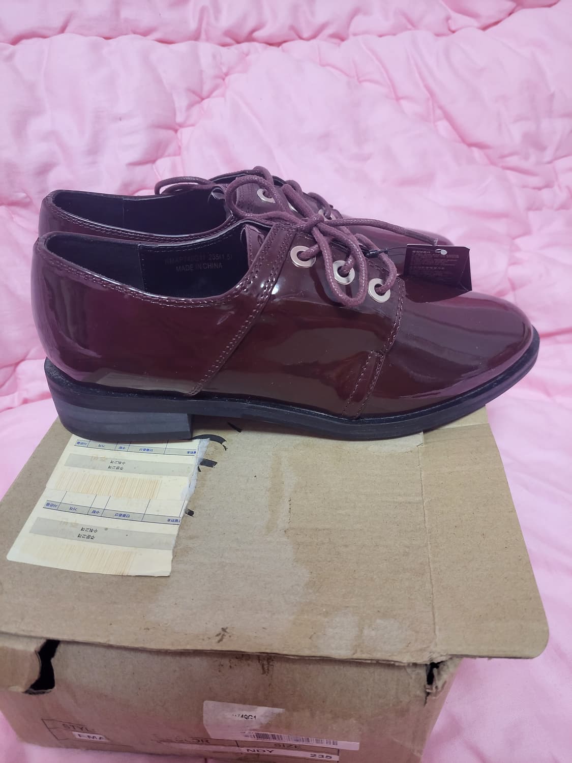 급처미사용새상품!로엠 구찌,샤넬느낌 에나멜 여자 더비슈즈 로퍼 구두 상품이미지3