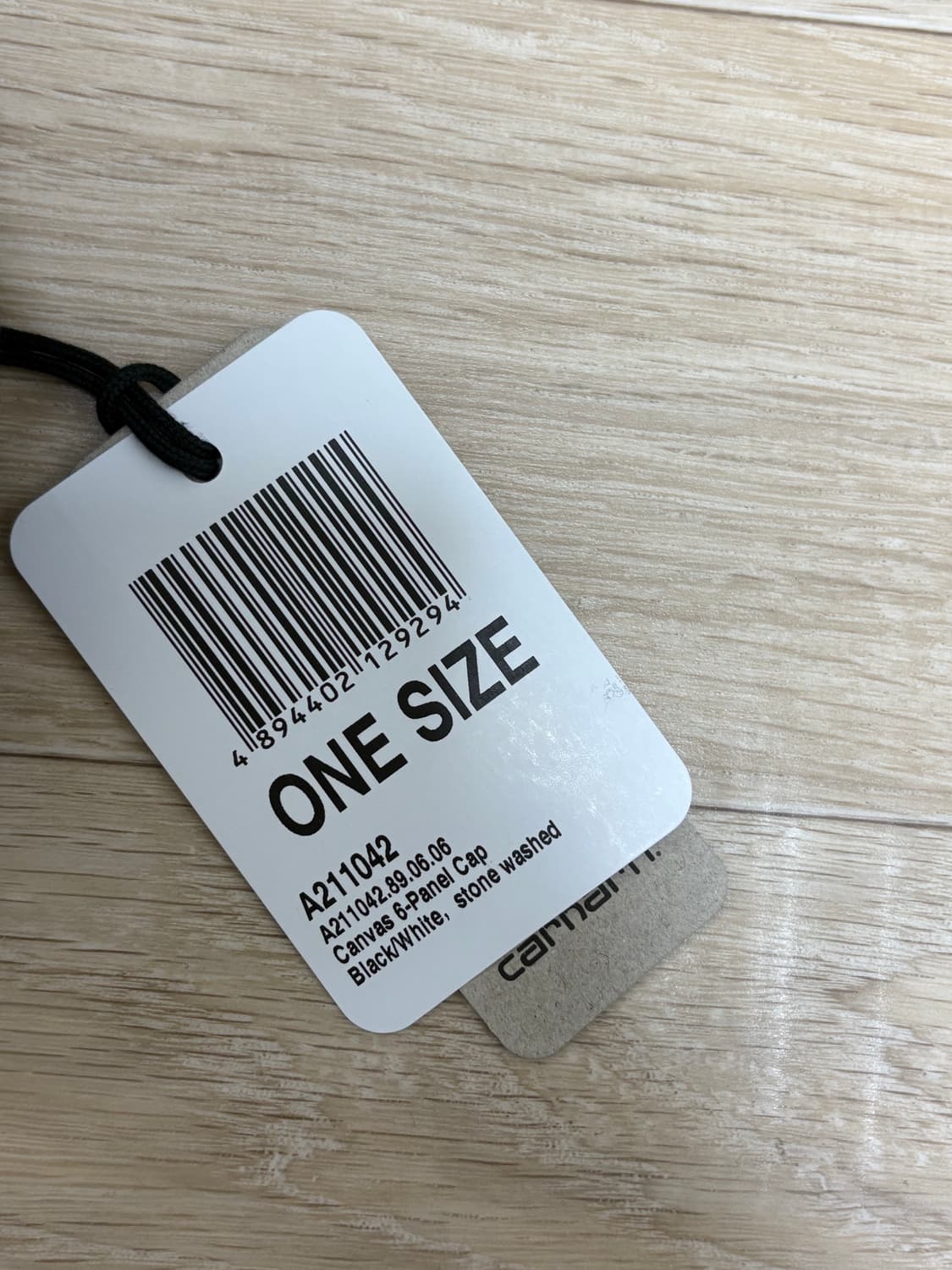 칼하트 캔버스 6-패널 캡 블랙/화이트 스톤 워시드 새상품 상품이미지4