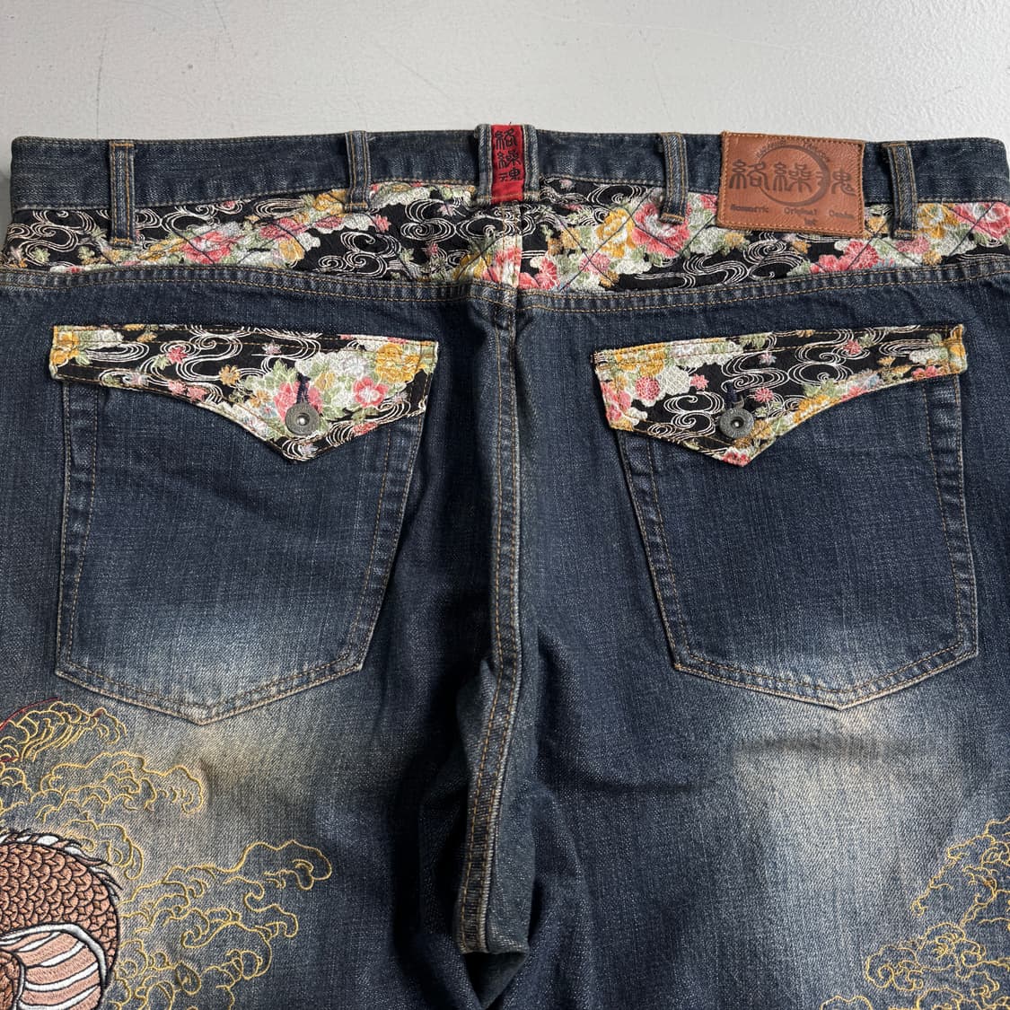 카라쿠리 타마시 드래곤 용자수 오리엔탈 와이드 데님팬츠 상품이미지6