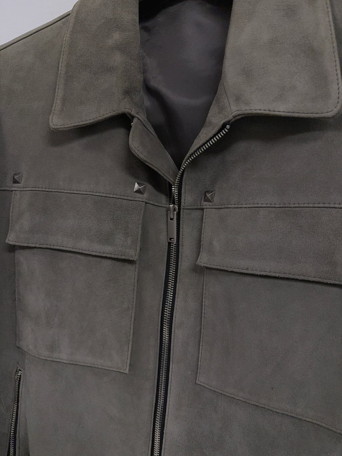 [B][95]카키 스웨이드 램스킨 자켓 상품이미지2