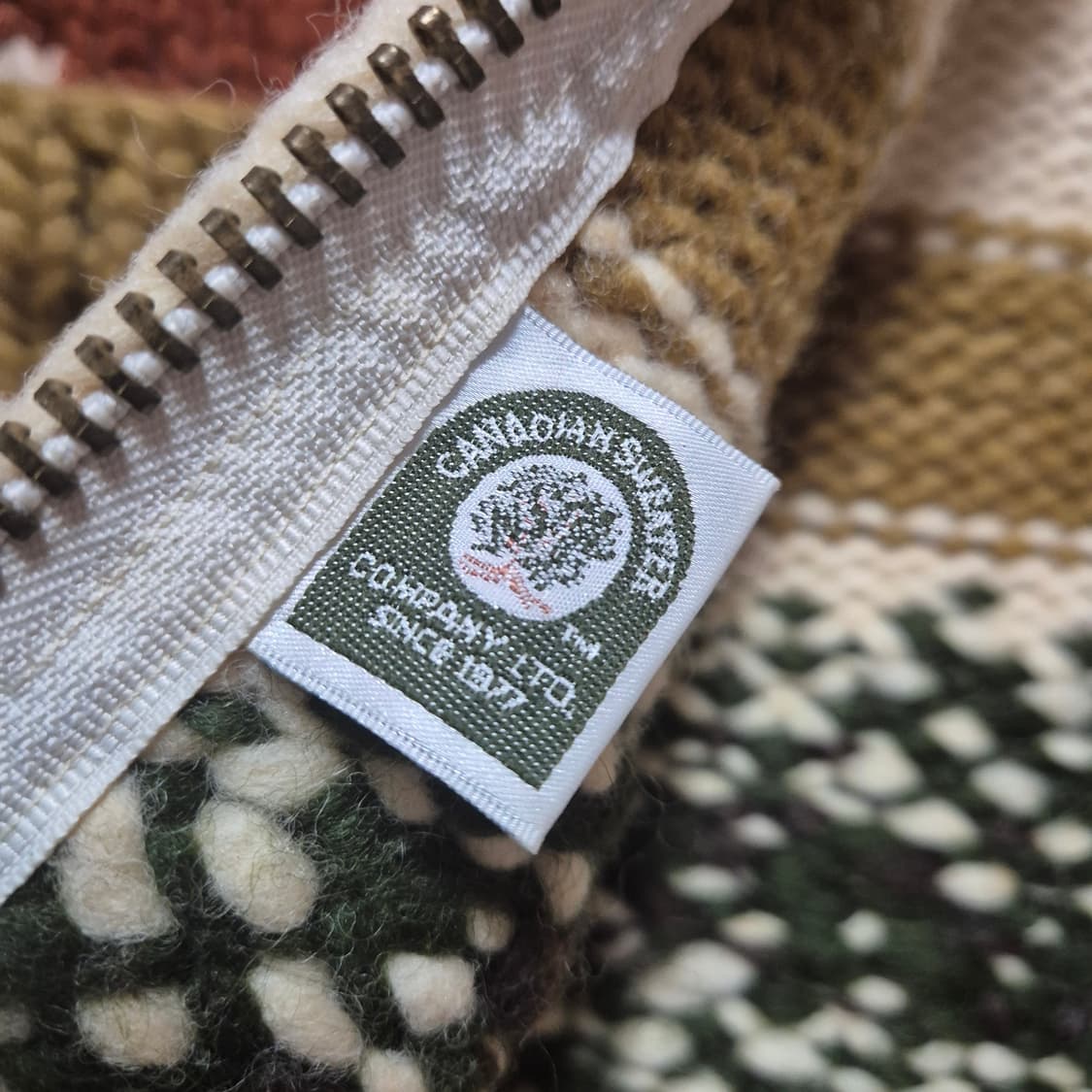 Canadian sweater 다람쥐 패턴 캐나다 코위찬 M 상품이미지8