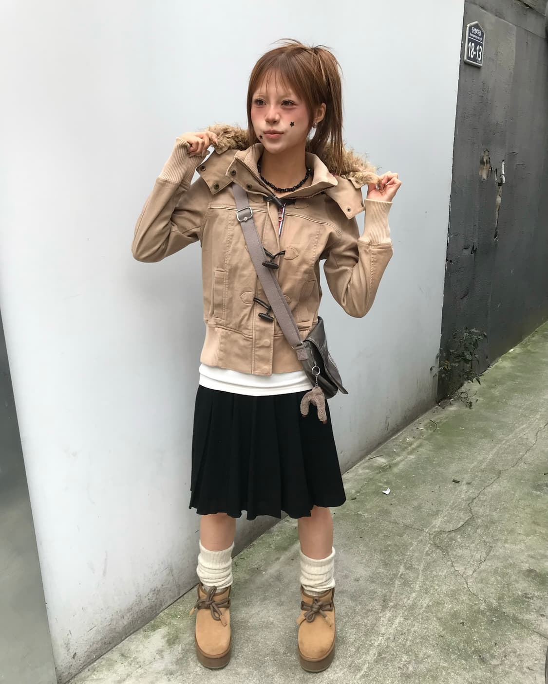 🏳️타미 퍼후드 코트자켓 코디🏳️ 상품이미지1