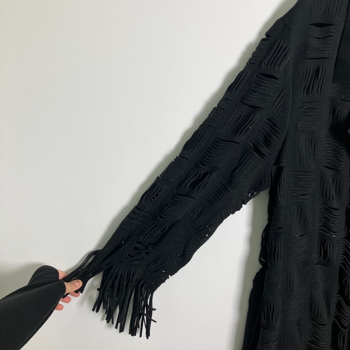 Paskal 파스칼 레이저 컷아웃 프린지 롱코트 M 상품이미지6