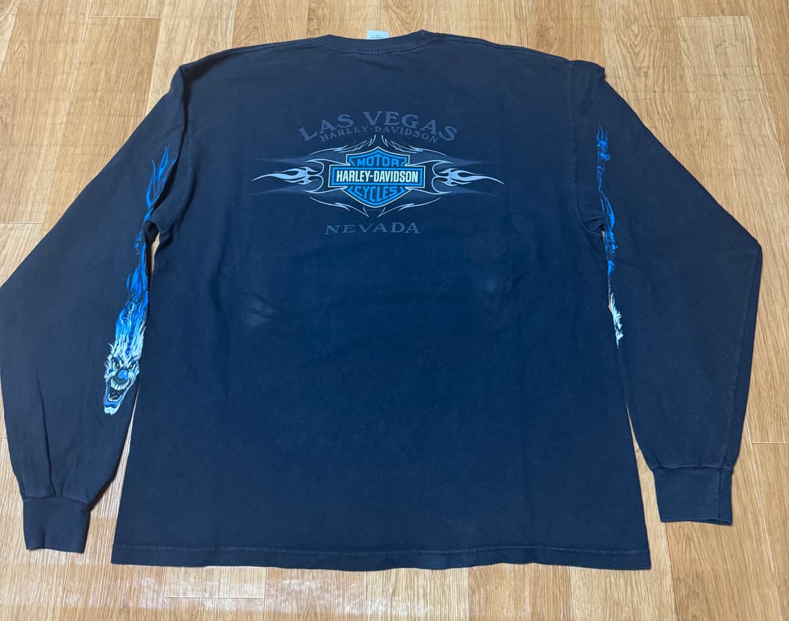 할리데이비슨 클라운 블루 플레임 롱슬리브 상품이미지2