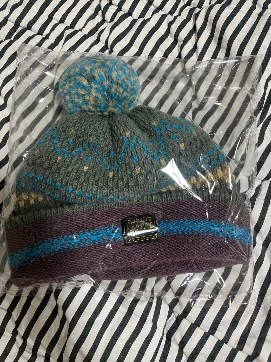 새제품!)캐피탈 5G 울 니트 캡 그레이 폼비니 OS 상품이미지2