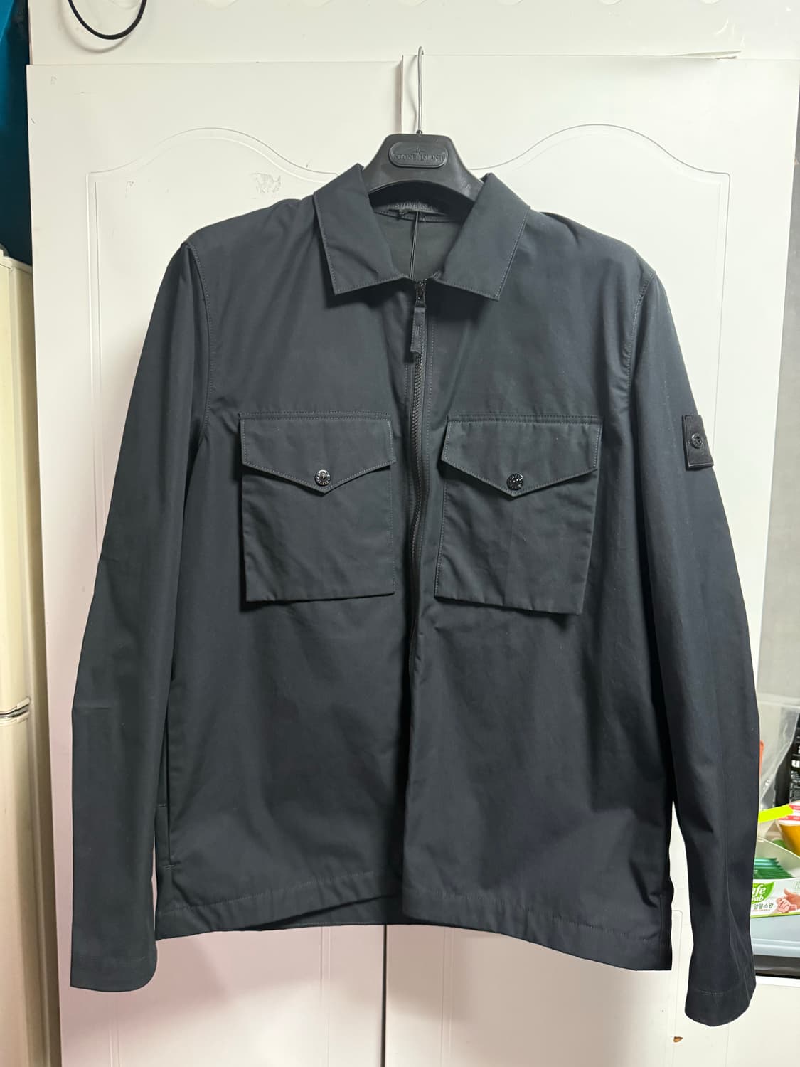 스톤 아일랜드 116F1 고스트 피스 O-벤틸 코튼 오버셔츠 블랙 - 2 상품이미지1