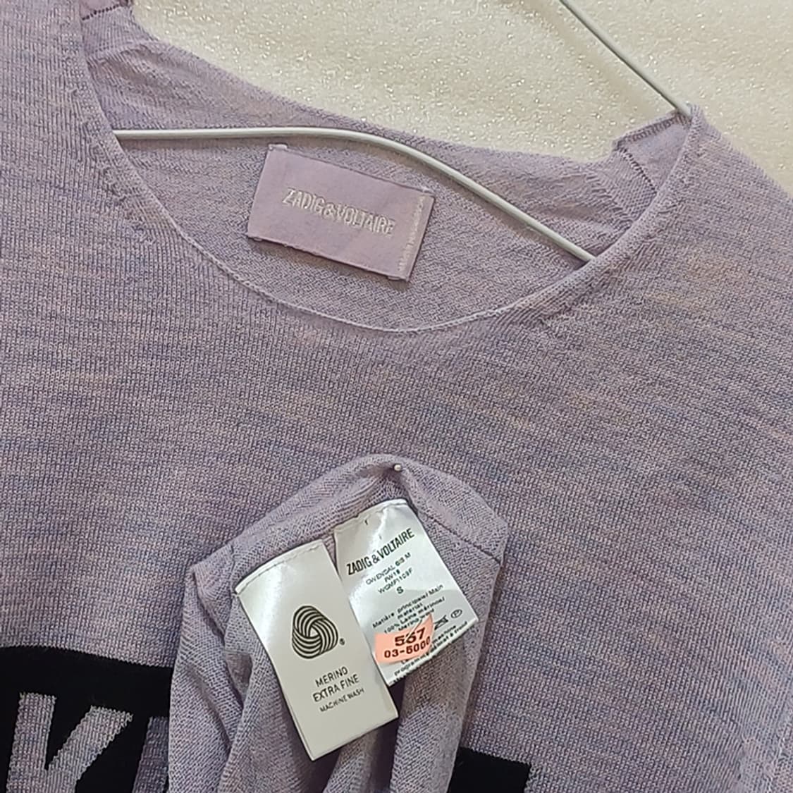 쟈딕앤볼테르 순 메리노 울 니트 여성 S 얇고부드러움 사랑봉봉 상품이미지4