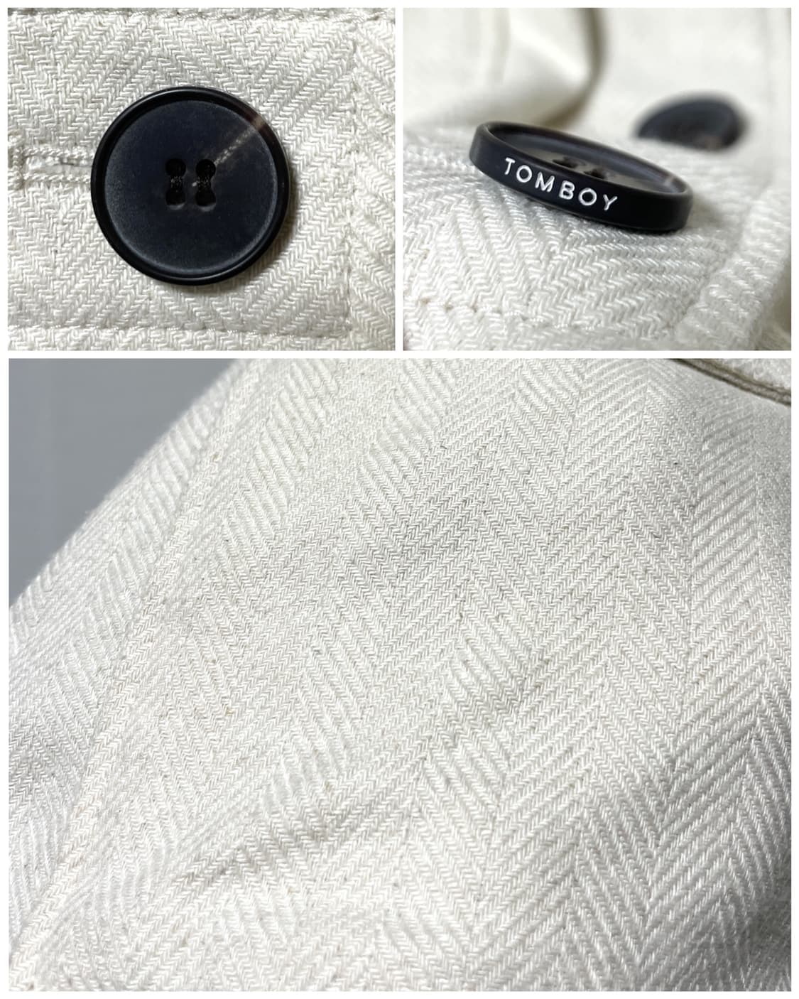 스튜디오톰보이 오버핏 린넨 레이온 헤링텅 자켓 Free _ 크림 상품이미지8