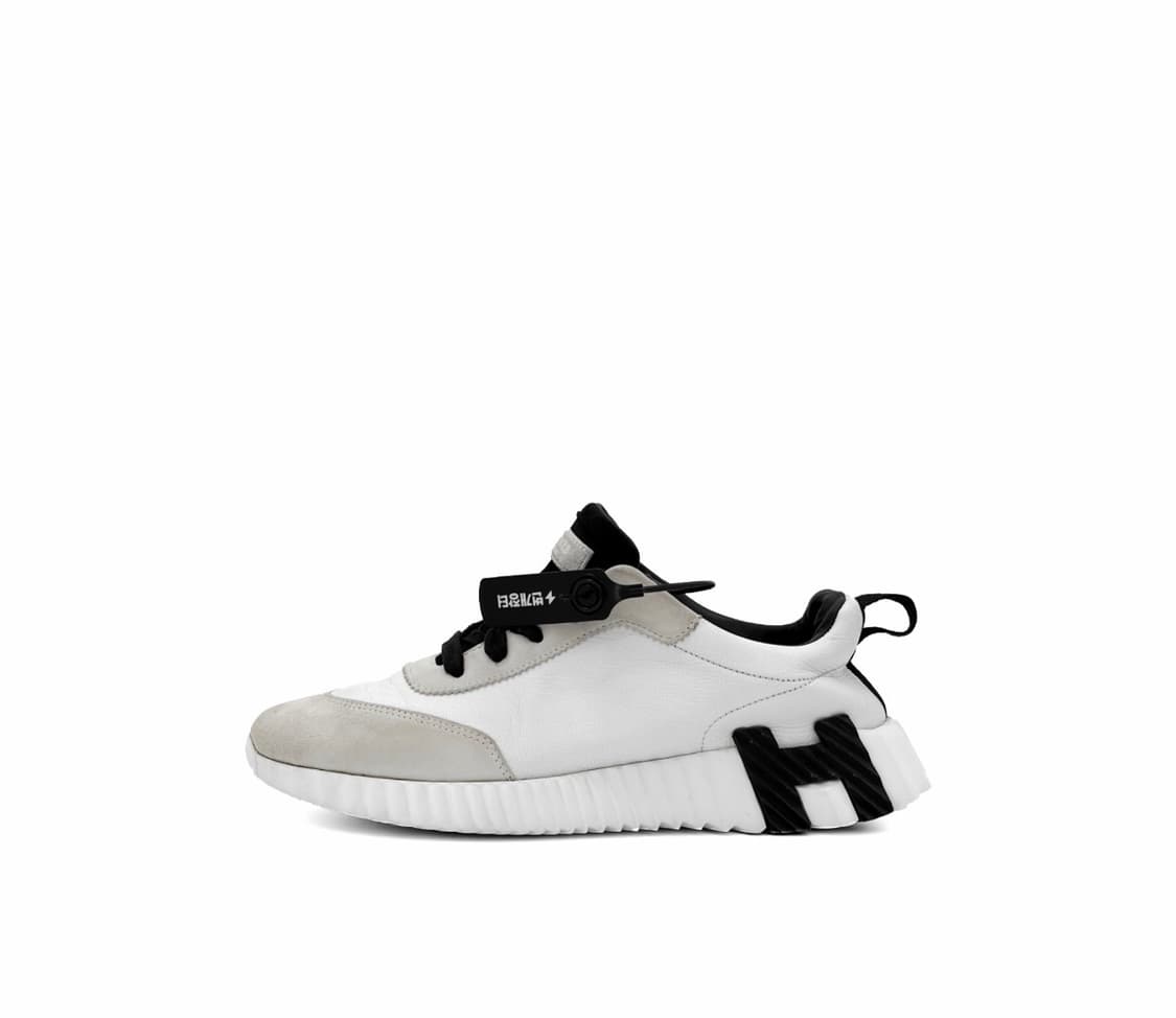 [38] 에르메스 여성 바운싱 카프스킨 스웨이드 스니커즈 블랑 누아 상품이미지2