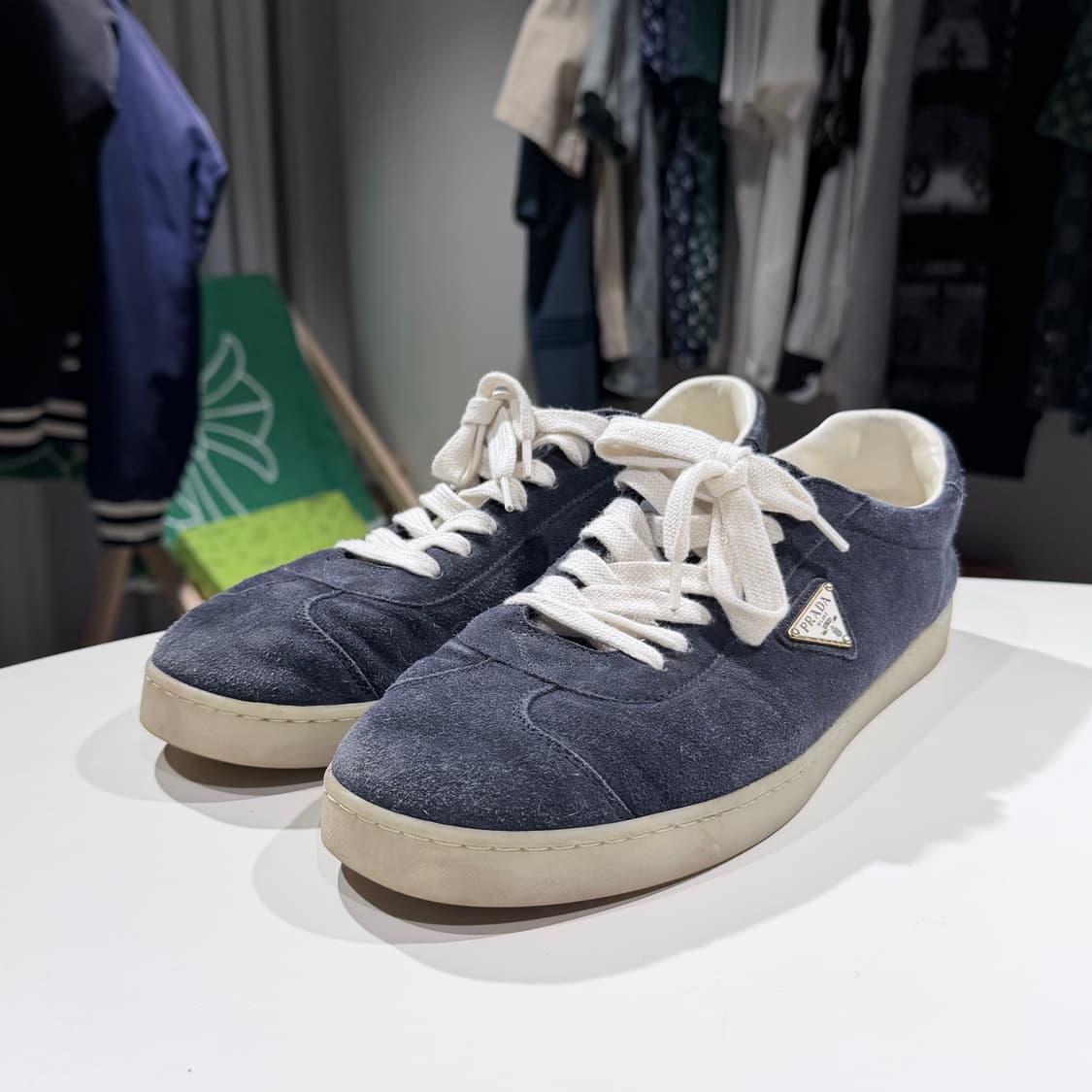 (A/9) / 프라다 레인 스웨이드 스니커즈 네이비 상품이미지1