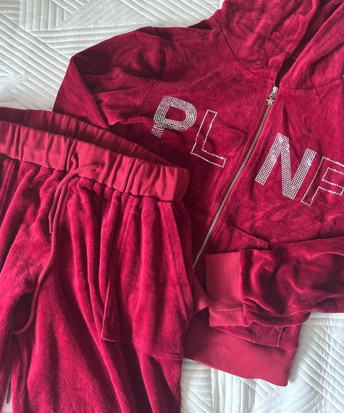 원가이하) 플리즈노팔로우 테리셋업 레드버건디 상품이미지2