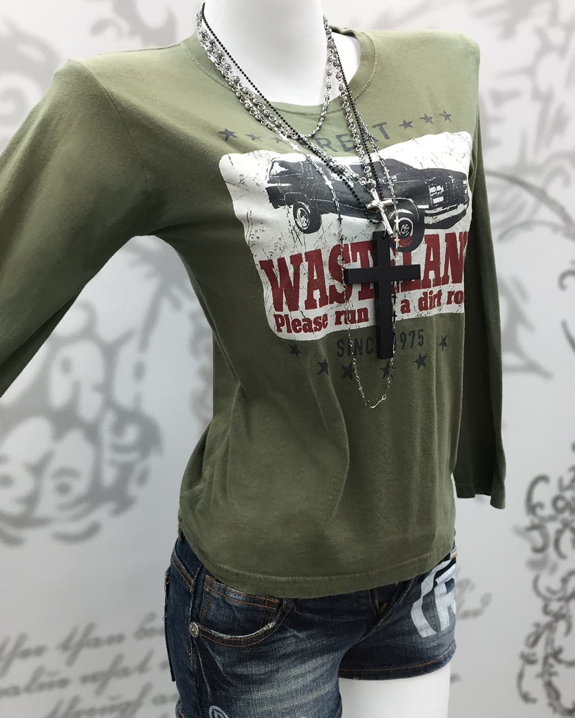 Y2K grunge printing long sleeves 상품이미지4