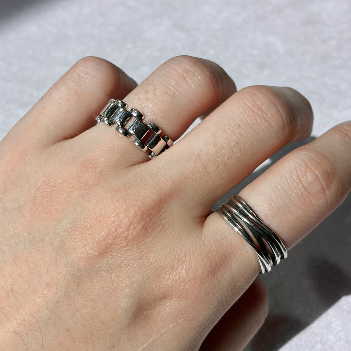 Oribell 워치 체인 925실버 오픈링 슬림 반지 상품이미지7