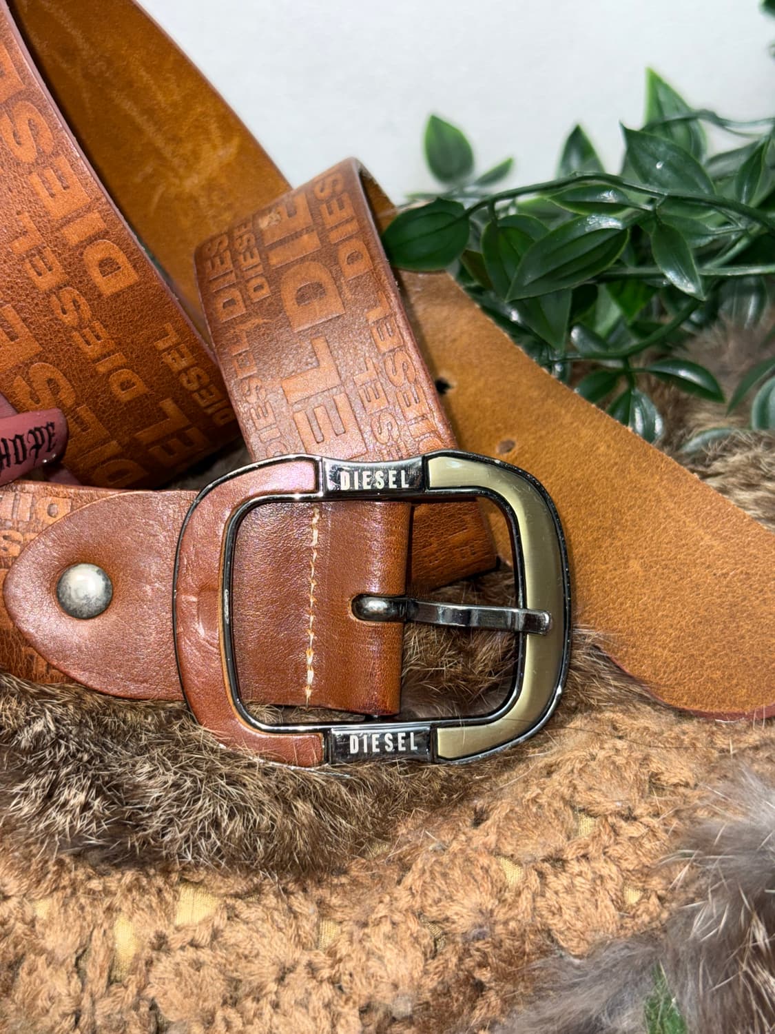 DIESEL brown logo leather belt 상품이미지2