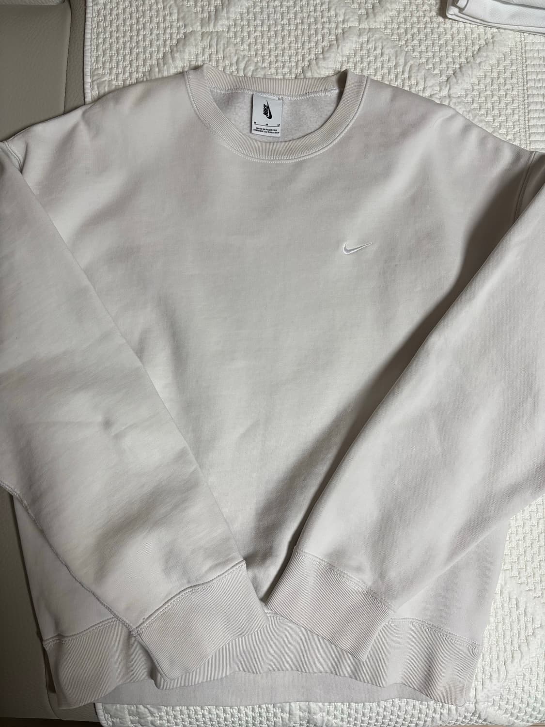 (m) 나이키 솔로 스우시 플리스 크루 본  화이트 상품이미지3