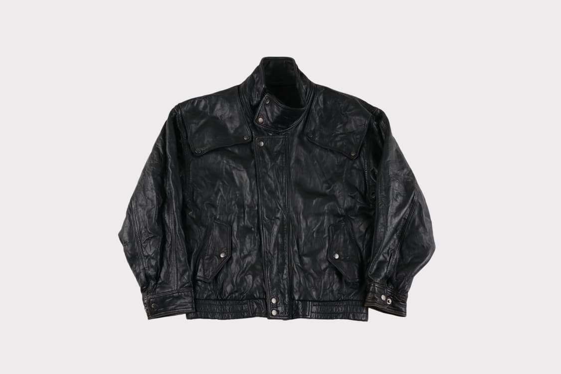 [M] 90s 빈티지 재팬 양가죽 오버핏 블루종 자켓 상품이미지1