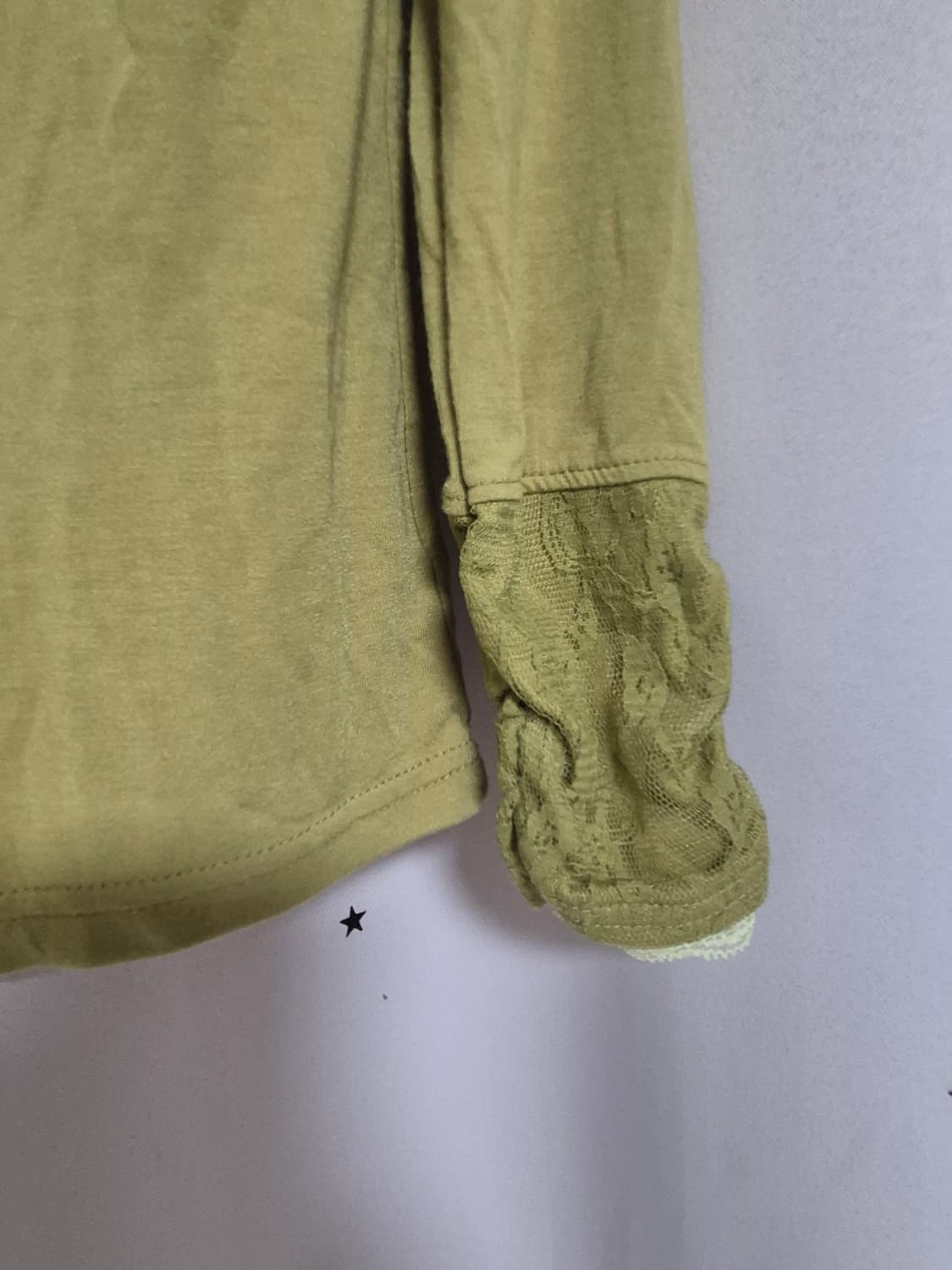 빈티지 엑시즈팜 모리걸 하구미 비즈 셔링 레이스 목폴리 티 상품이미지2