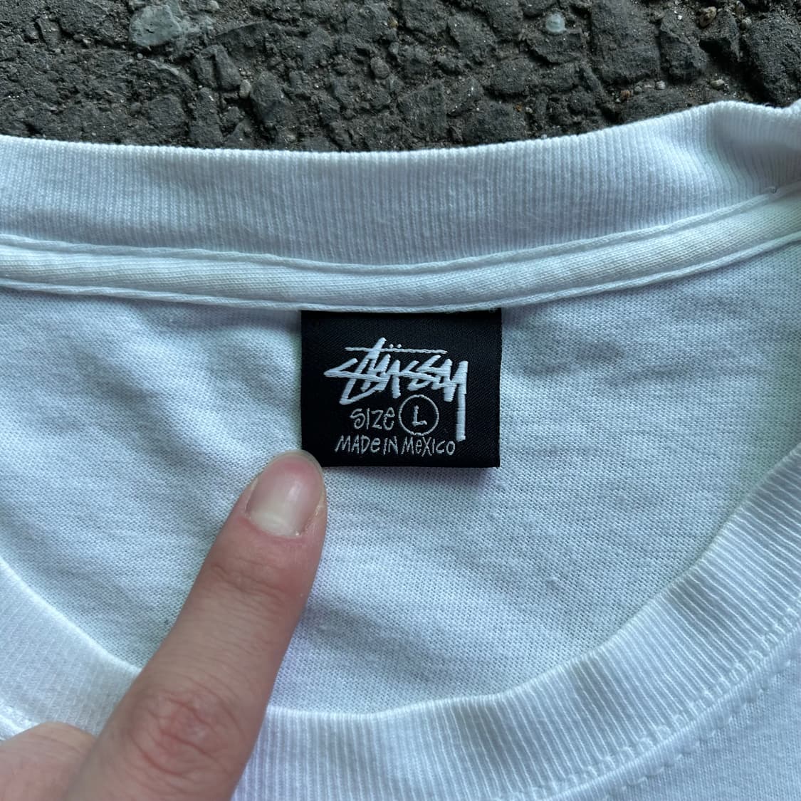 스투시 플레임 화이트 티셔츠 L  상품이미지4