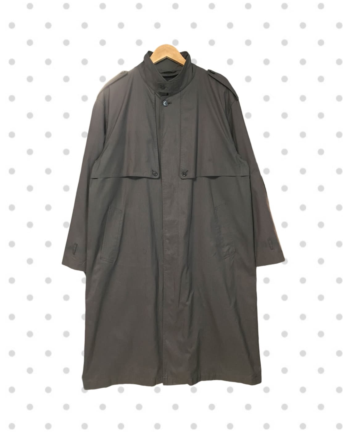 vintage long trench coat charcoal 상품이미지6