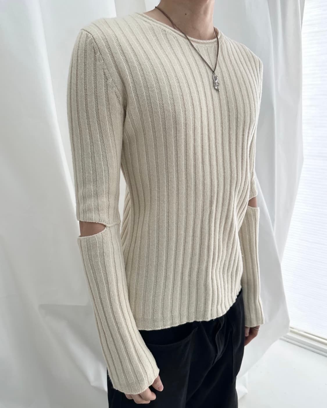 Helmut lang cut off knit long sleeve 상품이미지1