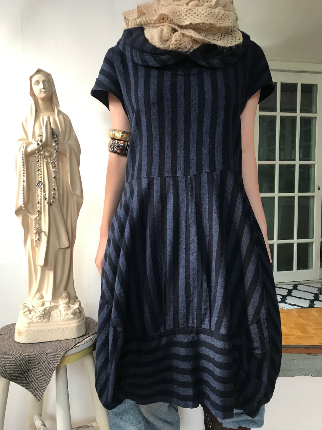 vintage stripe ballon one-piece 상품이미지3