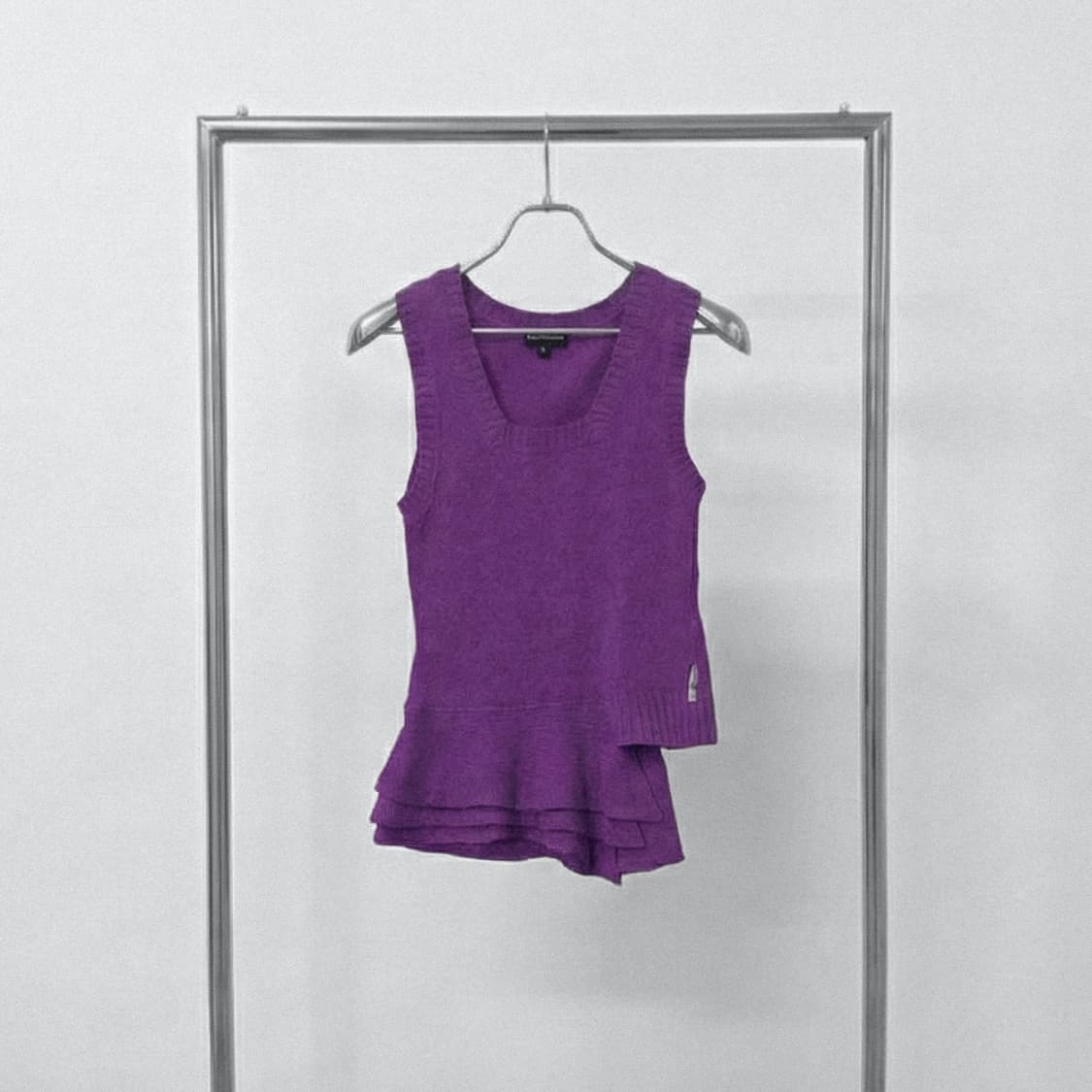 [DKNY] 바이올렛 프릴 울 100% 니트 베스트 상품이미지1