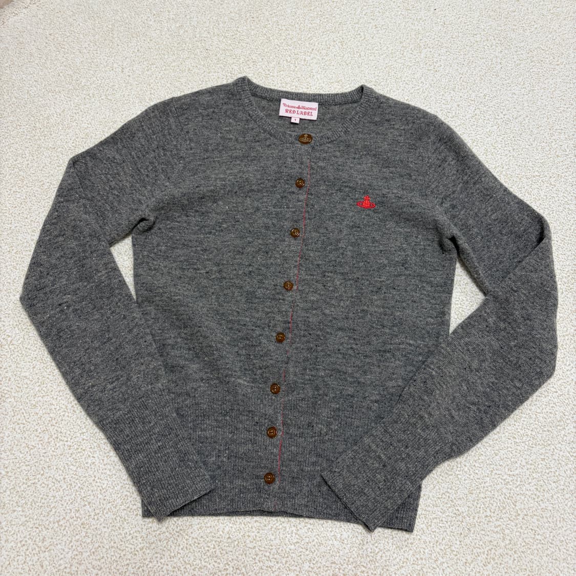 비비안웨스트우드 레드라벨 그레이 울 가디건 상품이미지1