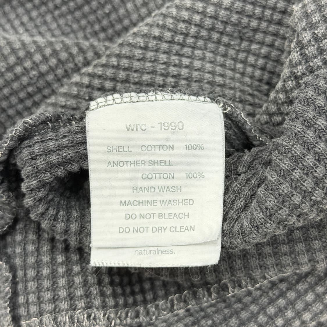 더뤡코즈 데미지 디테일 와플 롱슬리브 차콜 그레이 2 상품이미지5