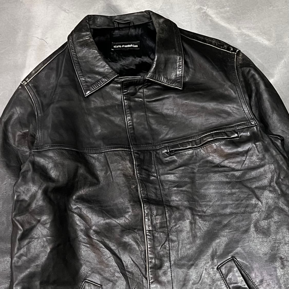  alain manoukian 빈티지 레더 카코트 y14974 상품이미지3