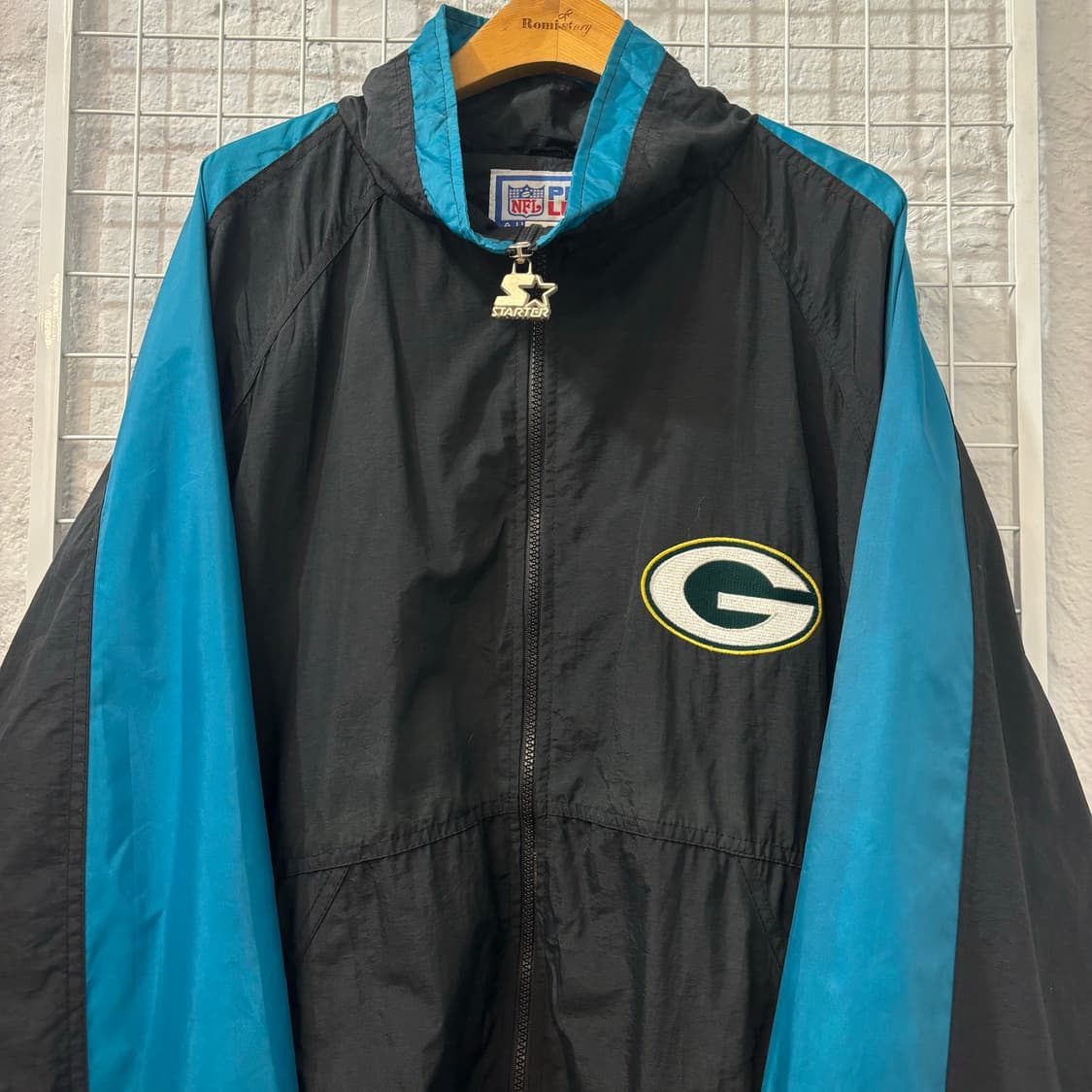 스타터 X NFL 90s 올드스쿨 그린베이 패커스 바람막이 XL 상품이미지3