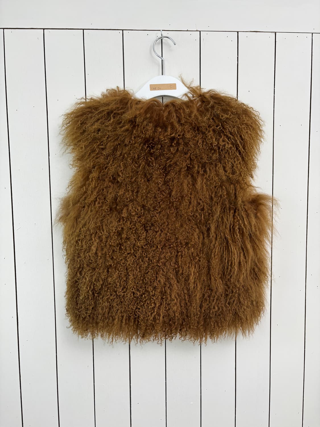 보헤미안 컬 브라운 양털 베스트 상품이미지3