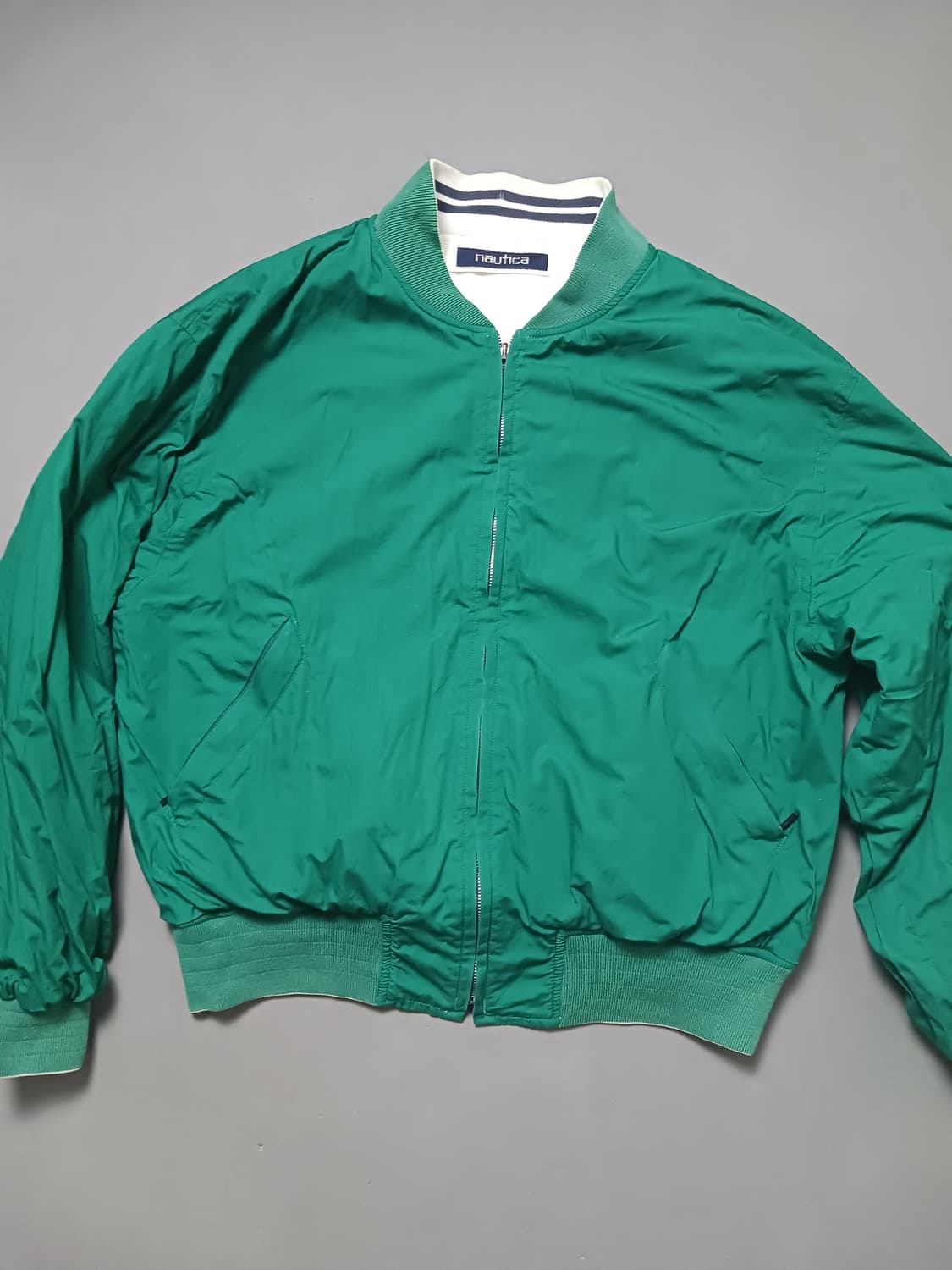 [XL] 노티카 재팬 90S 리버시블 봄버 자켓 그린/화이트 상품이미지5