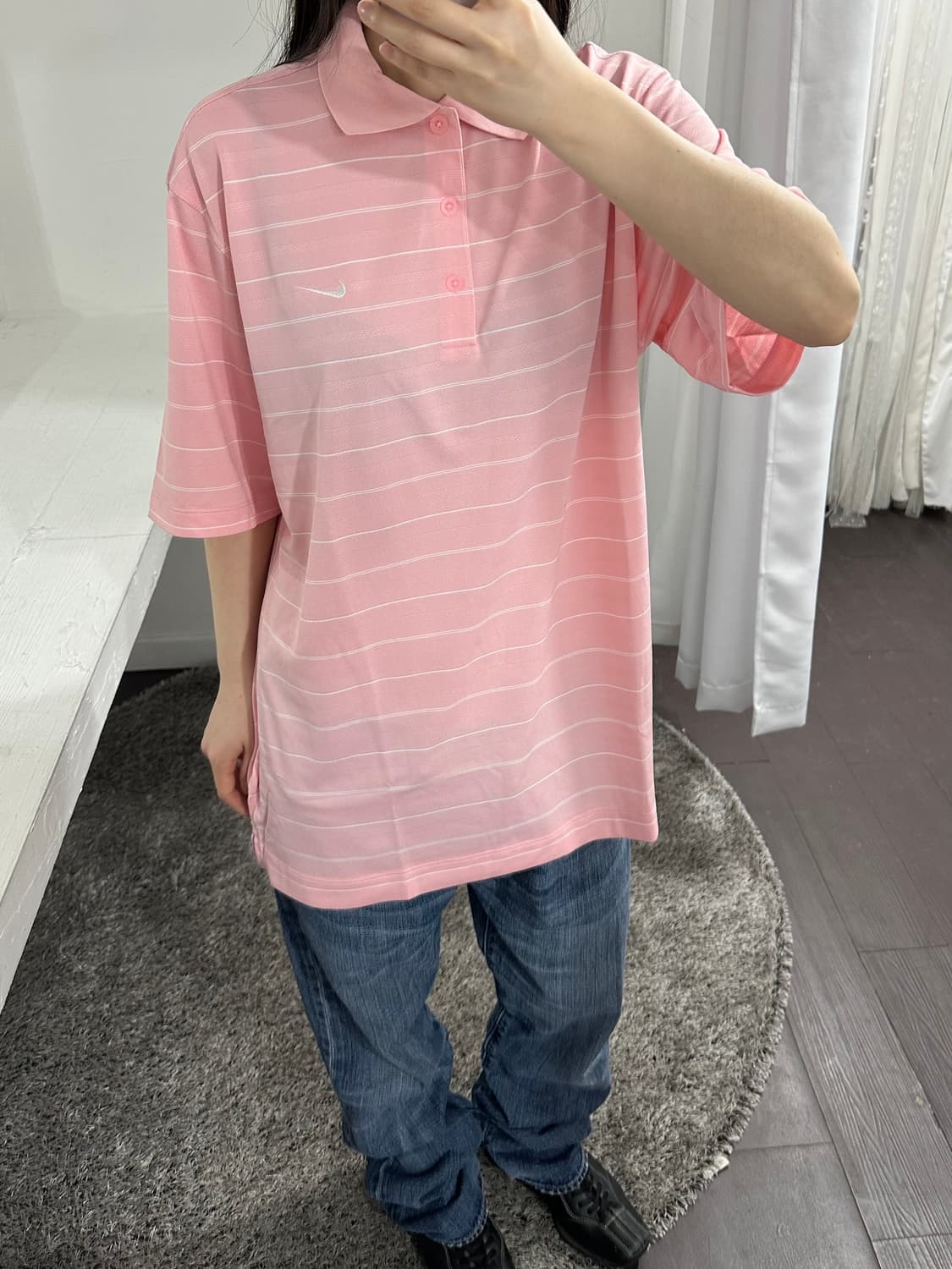 nike golf pink stripe pk top 상품이미지3