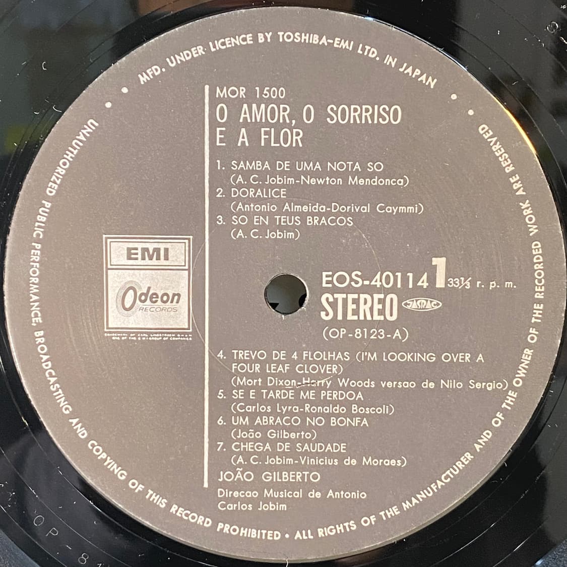 (수입중고LP-재즈) Joao Gilberto -O Amor, O 상품이미지4