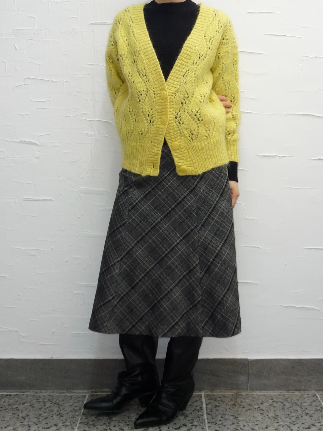 Yellow knitted cardigan 상품이미지2