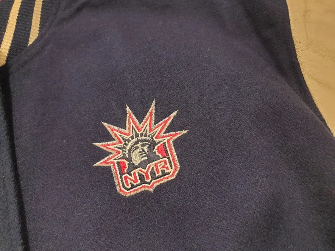 90s NHL뉴욕레인져스 레더 암 스타디움  점퍼 상품이미지7