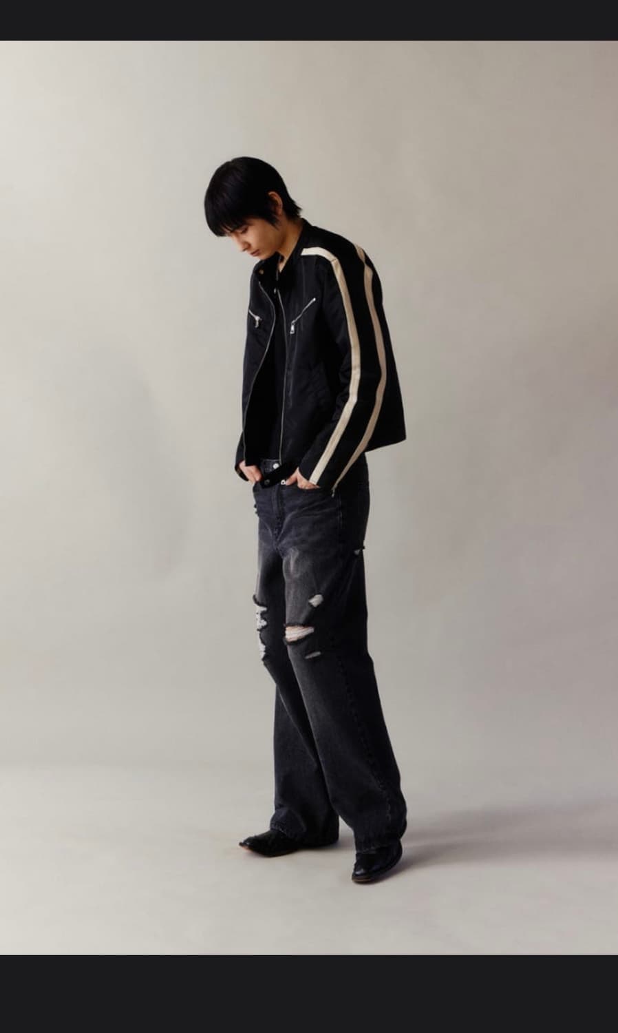 키뮤어 레더 라인 바이커 m 상품이미지6