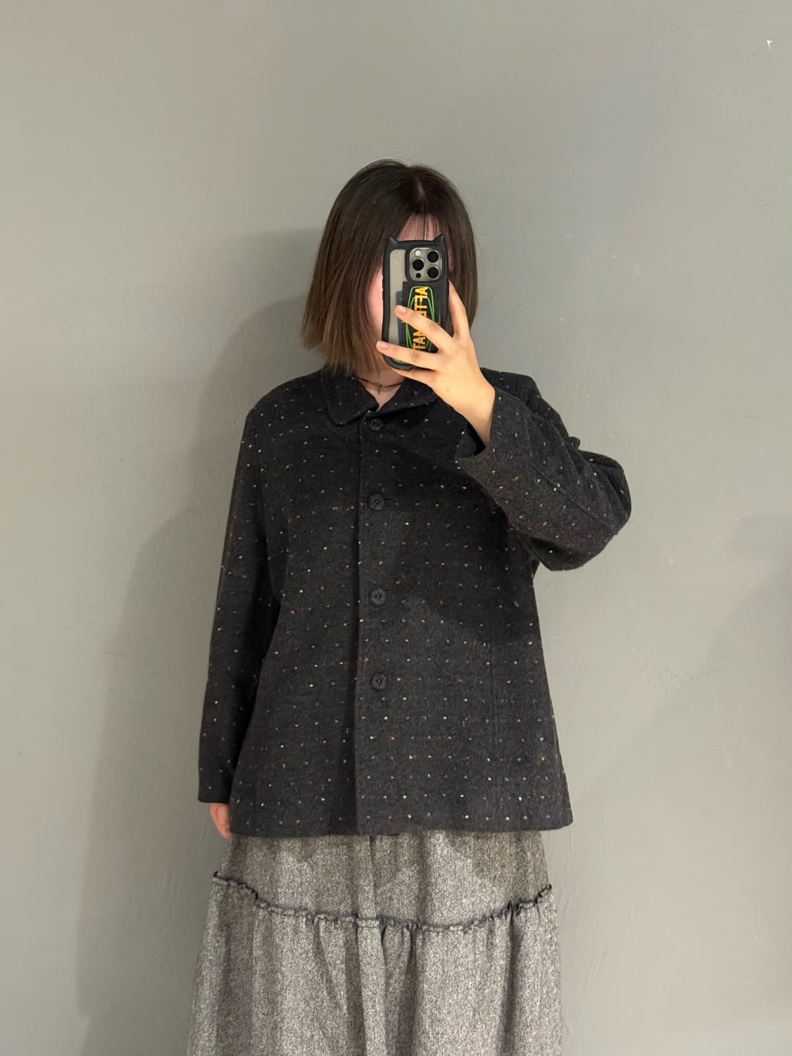 color dot pattern short coat  상품이미지2