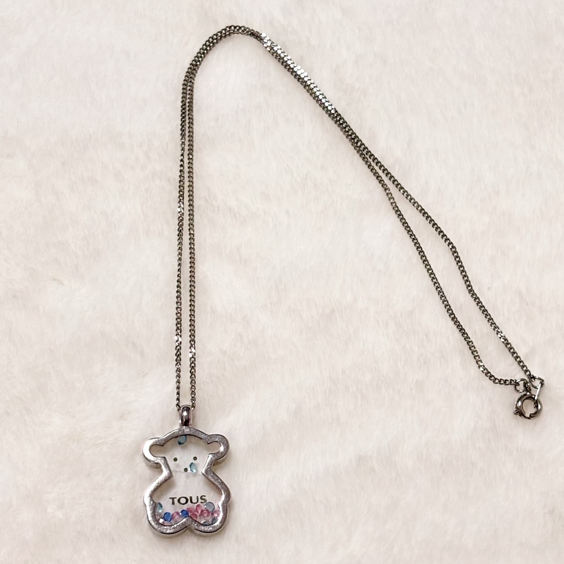 (이체시에눌) Tous 토스 곰돌이 샤카샤카 비즈 레이어드 실버 목걸이  상품이미지1