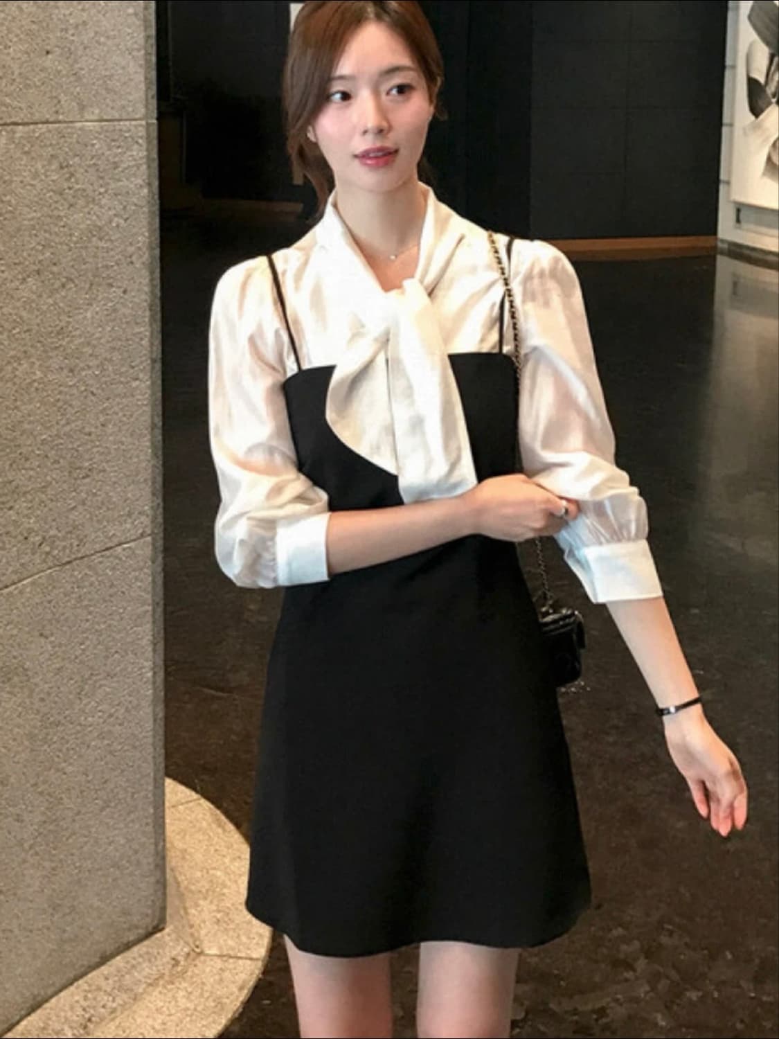 렌느 하객룩 블라우스 원피스 세트 상품이미지1