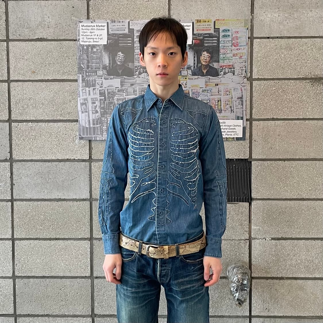 사스콰치패브릭스 본 데님 셔츠 상품이미지2