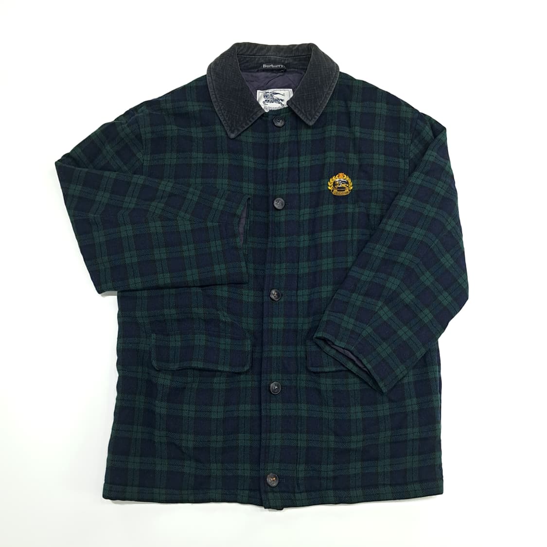 CN710W M 버버리 클래식 블랙워치 타탄체크 퀄팅 울 자켓 상품이미지2