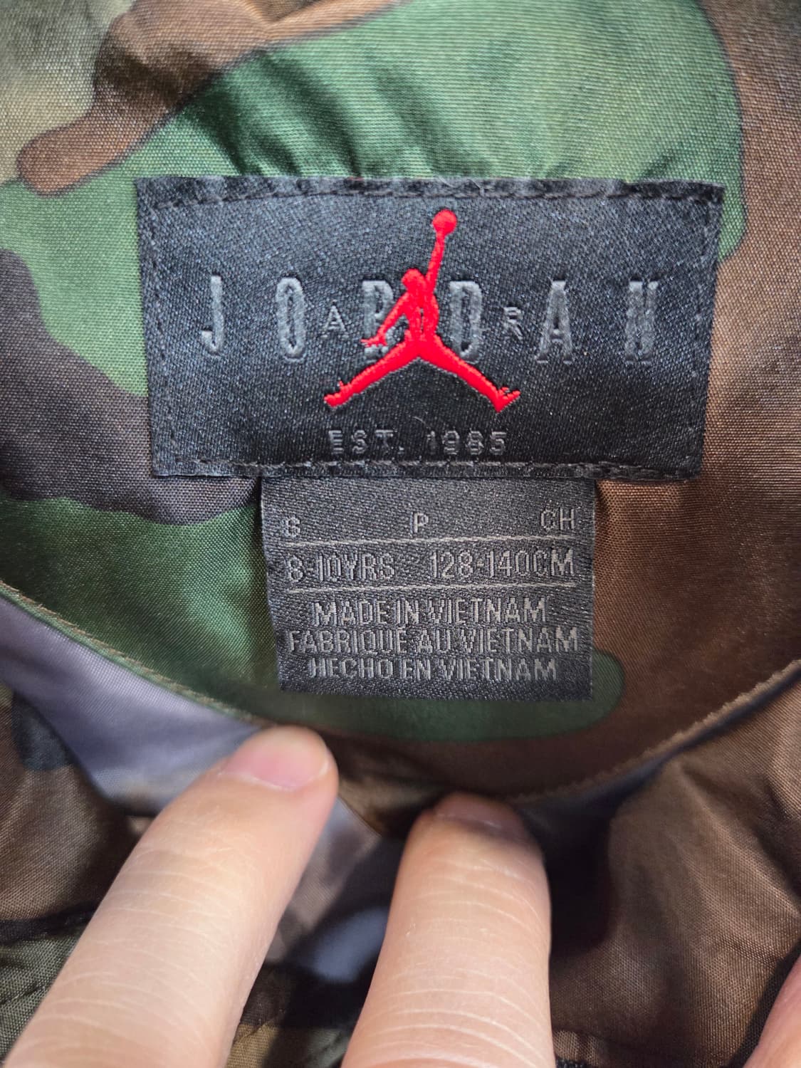 조던 키즈 주니어 카모 패딩조끼 후드 일체형 8~10 상품이미지3