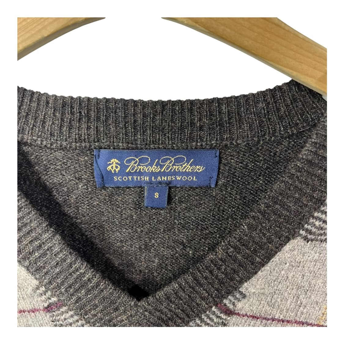 [Brooks Brothers] 브룩스브라더스 램스울 체크 V넥 니트 상품이미지5