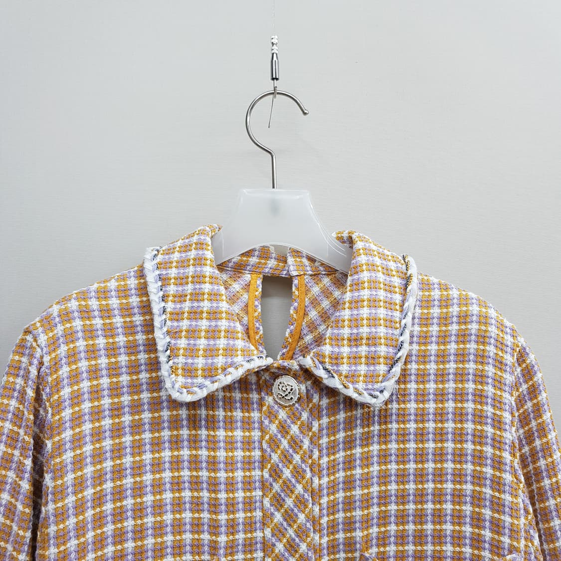 오즈세컨 2020 컬러 체크 트위드 자켓 82-94-160사이즈 상품이미지2